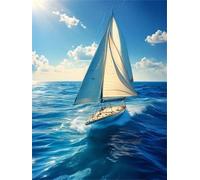 Dipingere con i Numeri Barca del mare Quadri da Dipingere Numerati, Paint by Numbers Adulti, Colorare con i Numeri Kit Pittura Bambini con Pennelli Pigmento Acrilico Disegno Pittura 100X150cm s-2457
