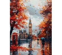 Dipingere Con I Numeri Big Ben, Albero Dipingere Con I Numeri Adulti, Fai Da Te Disegni da Colorare per Adulti Con Pennelli e Vernice Acrilica, Paint by Numbers Kits, Decor Casa, 90x120cm W-3717