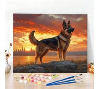 Dipingere con i Numeri Cane Paint by Numbers Passatempo per Adulti Animale Dipingere con i Numeri Kit Completo con Pennelli e Colori Acrilici, Come Regali e Decorazione Casa,Senza Cornice 60x80CM W6-7