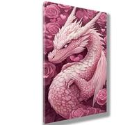 Dipingere con i Numeri Cartone animato Dipingere con i Numeri Bambini e Principianti Drago Paint by Numbers Kits,Pennelli Pigmenti Acrilici,Decorazioni Casa,Regalo Donna,50 x 100cm(Senza Cornice)930-W