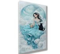 Dipingere con i Numeri Cartone animato Dipingere con i Numeri Bambini e Principianti Ragazza Paint by Numbers Kits,Pennelli Pigmenti Acrilici,Decorazioni Casa,Regalo Donna,40x100cm(Senza Cornice)936-W