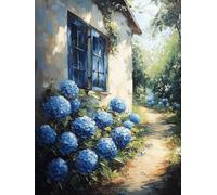 Dipingere con i Numeri Case Dipingere con i Numeri Adulti Fiori Paint by Numbers, Painting by Numbers Kit Pittura Adulti con Pennelli e Colori Acrilici per Decorazioni Parete 50 x 70 cm -zjn250723
