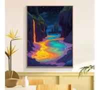 Dipingere con i Numeri Colore Fiume, Dipingere con i Numeri Adulti, Fai-da-Te Kit di Pittura Acrilica 3- Pennelli, Hobby Creativi Adulti, Decorazioni Casa, Regalo Bambina 7 Anni 70x90cm w6t-255