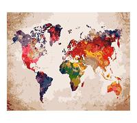 Dipingere Con I Numeri Dipinto Ad Olio Con I Numeri Mappa Del Mondo Scenario Dipinto A Mano Dipinti Disegno Su Tela Dipinto Con Numero Regalo Home Decor 40X50cm