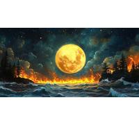 Dipingere con i Numeri, DIY Painting by Numbers Kits, Olio Dipinta a Mano Fai-da-Te su Tela Dambini Adulti Regalo Natale Compleanno Decorazione della casa Paint by Numbers Luna 35X70CM (Senza Telaio)