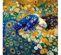 Dipingere con i Numeri,Donna di Klimt DIY Kit di Pittura con Numeri per Adulti,Acrilica Pittura a olio per principianti,con Pennelli e Pigmenti Pittura Arte per Casa Decorazione senza Cornice,50x50cm