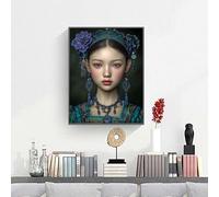 Dipingere con i Numeri Donna Fiore Dipingi con i Numeri Principianti e Adulti Kit Completo, Hobby Creativi per Adulti, pittura a olio per la casa, Quadri fai da te, 50x70 cm Senza Cornice PjY821 Z-K