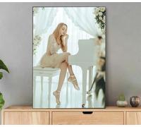 Dipingere con i Numeri Donna, Musica Dipingere con i Numeri Adulti con Cornice, Kit Pittura Adulti Acrilica Fai da Te Creativo Paint by Numbers per Decorazioni Casa Regalo Donna 30x40cm Li9-171