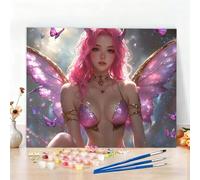 Dipingere con i Numeri Donna Paint by Numbers Passatempo per Adulti Angelo Dipingere con i Numeri Kit Completo con Pennelli e Colori Acrilici,Decorazione Casa, Come Regali,Senza Cornice 120x90cm W6-70