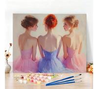 Dipingere con i Numeri Donna Paint by Numbers Passatempo per Adulti Carino Dipingere con i Numeri Kit Completo con Pennelli e Colori Acrilici,Come Regali e Decorazione Casa,Senza Cornice 50x70cm W6-85