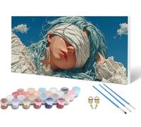 Dipingere con i Numeri Donna, Painting by Numbers Cielo Colorare con i Numeri Adulti Principiante kit con 3 Pennelli e Colori Acrilici per Decorazioni Parete, Regalo Donna 70x140cm -lsy2506WZ29BVS6