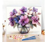 Dipingere con i Numeri Farfalla Amore Fiore Paint by Numbers Passatempo per Adulti Pianta Dipingere con i Numeri Kit Completo con Pennelli e Colori Acrilici,Decorazione Casa,Come Regali 50x70cm W6-113