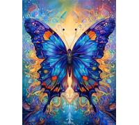 Dipingere con i Numeri Farfalla colorata Quadri da Dipingere Numerati, Paint by Numbers Adulti, Colorare con i Numeri Kit Pittura Bambini con Pennelli Pigmento Acrilico Disegno Pittura 40x50cm s-694