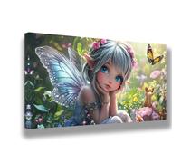 Dipingere con i Numeri Farfalla Dipingere con i Numeri Bambini e Principianti Ragazza Paint by Numbers Kits, Pennelli Pigmenti Acrilici, Decorazioni Casa, Regalo Donna, 40 x 80 cm(Senza Cornice)874-W