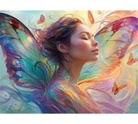 Dipingere con i Numeri Farfalla Fata Quadri da Dipingere Numerati, Paint by Numbers Adulti, Colorare con i Numeri Kit Pittura Bambini con Pennelli Pigmento Acrilico Disegno Pittura 95x70cm s-8069