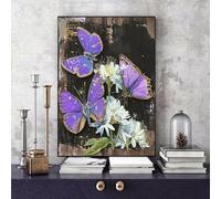 Dipingere con i Numeri Farfalla, Painting by Numbers Flower Colorare con i Numeri Adulti Principiante kit con 3 Pennelli e Colori Acrilici per Decorazioni Casa, Regalo Donna 30 x 40 cm -bby2506IO