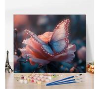 Dipingere con i Numeri Farfalla Quadri da Dipingere Numerati Sogno Painting by Numbers Principianti Con 3 pennelli e Vernice Acrilica, Kit per Tela Antipiega, Halloween Decorazioni 30X40cm Y5-780