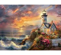 Dipingere con i Numeri faro, Quadri da Dipingere Numerati, mare Paint by Numbers Inclusi Pennelli e Colori Acrilici Dipinti con i Numeri Adulti Come Regali e Decor Casa, Senza Cornice 40x50cm Z4-52