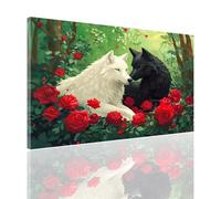 Dipingere con i Numeri Fiore Dipingere con i Numeri Adulti Animali, Hobby Creativi Adulti Principianti Painting by Numbers Tela Kit Craftoria per Autunnali Decorazioni Parete Regalo 50x60cm 2y-778