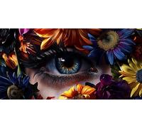 Dipingere con i Numeri Fiore Occhio, XXL Dipingere con i Numeri Adulti, DIY kit Pittura Bambini, Con Pennelli e Colori Acrilici, Hobby Creativi Adulti, Regalo Decor Casa Senza Cornice 100x200cm L-209