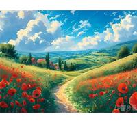 Dipingere con i Numeri Fiori del cielo blu Dipingere con i Numeri Bambini Principiant, Paint by Numbers Passatempo per Adulti Hobby Creativi Kit Completo, Decora la Casa 30x20cm (Senza Telaio) s-8751