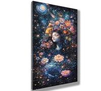 Dipingere con i Numeri Fiori Dipingere con i Numeri Bambini e Principianti Paesaggio Paint by Numbers Kits, Pennelli Pigmenti Acrilici, Decorazioni Casa, Regalo Donna, 100 x 200 cm(Senza Cornice)970-W