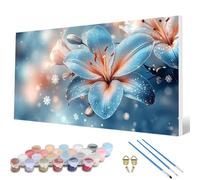 Dipingere con i Numeri Fiori Painting by Numbers Inverno Dipingere con i Numeri Adulti Principiante Kit Pittura Adulti con 3 Pennelli e Colori Acrilici per Decorazioni Parete 50 x 100 cm -hcw2507H1