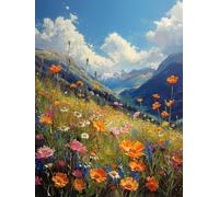 Dipingere Con I Numeri Flower, Paesaggio Dipingere Con I Numeri Adulti, Fai Da Te Disegni da Colorare per Adulti Con Pennelli e Vernice Acrilica, Paint by Numbers Kits, Decor Casa, 90x120cm W-7538