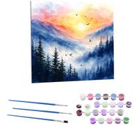 Dipingere con i Numeri - Foresta di nebbia Dipingi con i Numeri Principianti Kit Completo, Hobby Creativi per Adulti, pittura a olio per la casa, - Quadri fai da te, 45x45 cm Senza Cornice M-610