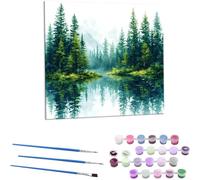 Dipingere con i Numeri - foresta Dipingi con i Numeri Principianti e Adulti Kit Completo, Hobby Creativi per Adulti, pittura a olio per la casa, - Quadri fai da te, 40x40 cm Senza Cornice M-714