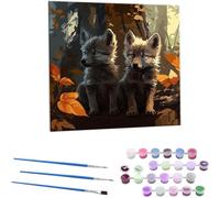 Dipingere con i Numeri - foresta lupo Dipingi con i Numeri Principianti e Adulti Kit Completo, Hobby Creativi per Adulti, pittura a olio per la casa, - Quadri fai da te, 30x30 cm Senza Cornice M-710