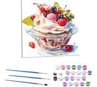 Dipingere con i Numeri - gelato santo Dipingi con i Numeri Principianti e Adulti Kit Completo, Hobby Creativi per Adulti, pittura a olio per la casa, - Quadri fai da te, 60x60 cm Senza Cornice M-770