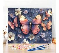 Dipingere con i Numeri Geometria Paint by Numbers Passatempo per Adulti Farfalla Dipingere con i Numeri Kit Completo con Pennelli e Colori Acrilici,Come Regali Natale e Decorazione Casa 50x70CM W6-183