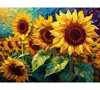 Dipingere con i Numeri Girasole di Van Gogh Dipingere con i Numeri Bambini Principiant, Paint by Numbers Passatempo per Adulti Hobby Creativi Kit Completo, Decora la Casa 40x30cm (Senza Telaio) s-7271