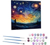 Dipingere con i Numeri - Il cielo stellare Dipingi con i Numeri Principianti Kit Completo, Hobby Creativi per Adulti, pittura a olio per la casa, - Quadri fai da te, 80x80 cm Senza Cornice M-895