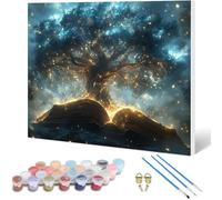 Dipingere con i Numeri Libri Dipingere con i Numeri Adulti Albero Paint by Numbers, Painting by Numbers Kit Pittura Adulti con Pennelli e Colori Acrilici per Decorazioni Parete 90 x 70 cm -hjw25010UN