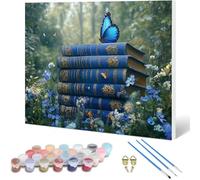 Dipingere con i Numeri Libro Dipingere con i Numeri Adulti Farfalla Paint by Numbers, Painting by Numbers Kit Pittura Adulti con Pennelli e Colori Acrilici per Decorazioni Parete 28x20inch -hjw25010SO