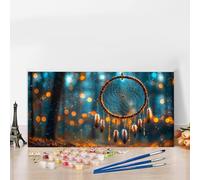 Dipingere con i Numeri Natale Paint by Numbers Passatempo per Adulti Cacciatore Di Sogni Dipingere con i Numeri Kit Completo,fai da te Hobby Creativi con Pennelli Disegno Decorazioni Casa 30x60 G8-504