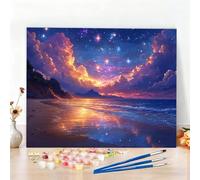 Dipingere con i Numeri Nuvola Paint by Numbers Passatempo per Adulti Cielo Stellato Dipingere con i Numeri Kit Completo con Pennelli e Colori Acrilici, Come Regali e Decorazione Casa 80x60CM W6-664
