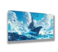 Dipingere con i Numeri Oceano Dipingere con i Numeri Bambini e Principianti Nave Paint by Numbers Kits Completo di Pennelli Pigmenti Acrilici,Decorazioni Casa,Regalo Donna,50x100cm(Senza Cornice)866-W