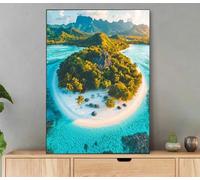 Dipingere con i Numeri Oceano, Paesaggio Dipingere con i Numeri Adulti con Cornice, Kit Pittura Adulti Acrilica Fai da Te Creativo Paint by Numbers per Decorazioni Casa Regalo Donna 60x80cm Li9-2543
