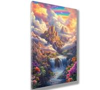 Dipingere con i Numeri Paesaggio Dipingere con i Numeri Bambini e Principianti Montagna Paint by Numbers Kits,Pennelli Pigmenti Acrilici,Decorazioni Casa,Regalo Donna,90 x 180 cm(Senza Cornice)908-W