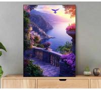 Dipingere con i Numeri Paesaggio, Oceano Dipingere con i Numeri Adulti con Cornice, Kit Pittura Adulti Acrilica Fai da Te Creativo Paint by Numbers per Decorazioni Casa Regalo Donna 100x135cm Li5-944