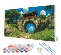Dipingere con i Numeri Paesaggio Painting by Numbers Primavera Dipingere con i Numeri Adulti Principiante Kit Pittura Adulti con Pennelli e Colori Acrilici, Decorazioni Parete 100 x 300 cm -hcw2507QA