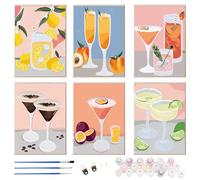 Dipingere con i Numeri, Paint by Numbers Cocktail, Dipingere con i Numeri Cocktail, Dipingi con i Numeri Cocktail con Pennelli e Vernici, Cocktail Number Painting per Adulti e bambini