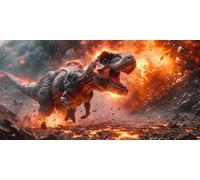 Dipingere con i Numeri - Paint by Numbers Dinosauro Dipingere con i Numeri Adulti Bambini, Animale Paint by Numbers, DIY con Pennelli Pittura a pigmento Acrilico Disegno, Casa Regalo 35x70cm k-759