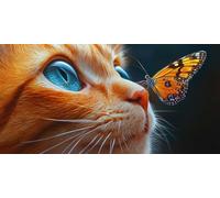 Dipingere con i Numeri, Painting by Numbers Kits, Olio Dipinta a Mano Fai-da-Te su Tela Dambini Adulti Regalo Natale Compleanno Decorazione della casa Paint by Numbers Gatto 70X140CM (Senza Telaio)