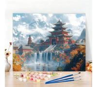 Dipingere con i Numeri Palazzo Paint by Numbers Passatempo per Adulti Paesaggio Dipingere con i Numeri Kit Completo con Pennelli e Colori Acrilici,Come Regali Natale e Decorazione Casa 135x100CM W6-56