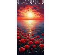 Dipingere con i Numeri Papavero Colorare con i Numeri Adulti Mare DIY Painting by Numbers per Bambini e Principianti con Colori Acrilici e Pennelli, Hobby Adulti, Halloween Decorazioni 70X180cm P0-250