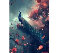 Dipingere Con I Numeri Peacock, Albero Dipingere Con I Numeri Adulti, Fai Da Te Disegni da Colorare per Adulti Con Pennelli e Vernice Acrilica, Paint by Numbers Kit, Decor Casa Regalo, 90x120cm 2-1139
